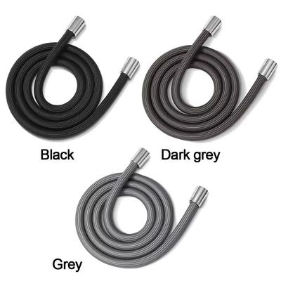 High Quality 1.5m/ 2m G1/2 Inch Flexible Shower Hose Nylon Grey Bathroom Water Head Shower Head Anti Winding Extension Pipe