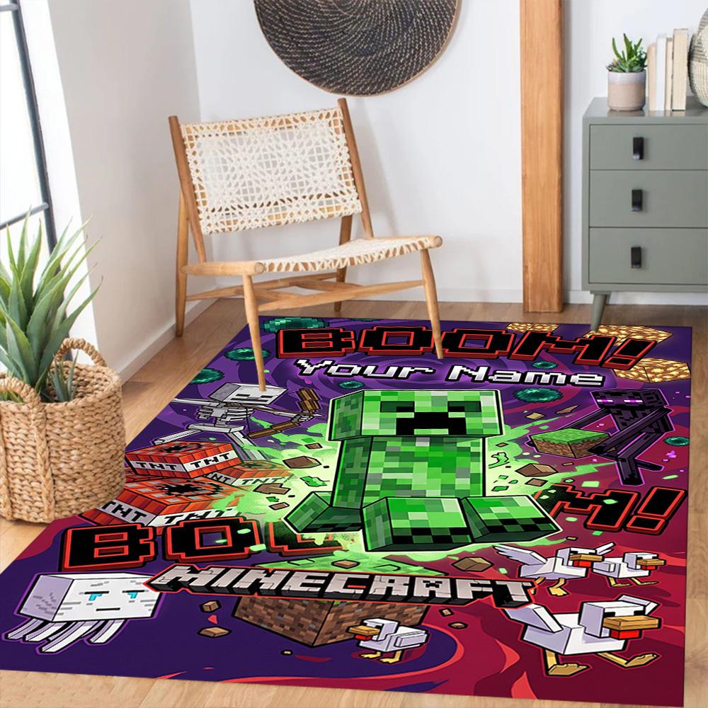 Minecraft Personalized Name Carpet Design For Study Room Hallway Kitchen Game Room Antislip Carpet Anime Office Decor Spiritual Gift