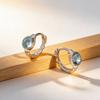 925 Sterling Silver Earrings For Women Trendy Geometric Blue Stone Earring Jewelry Prevent Allergy Party Gift Accessories