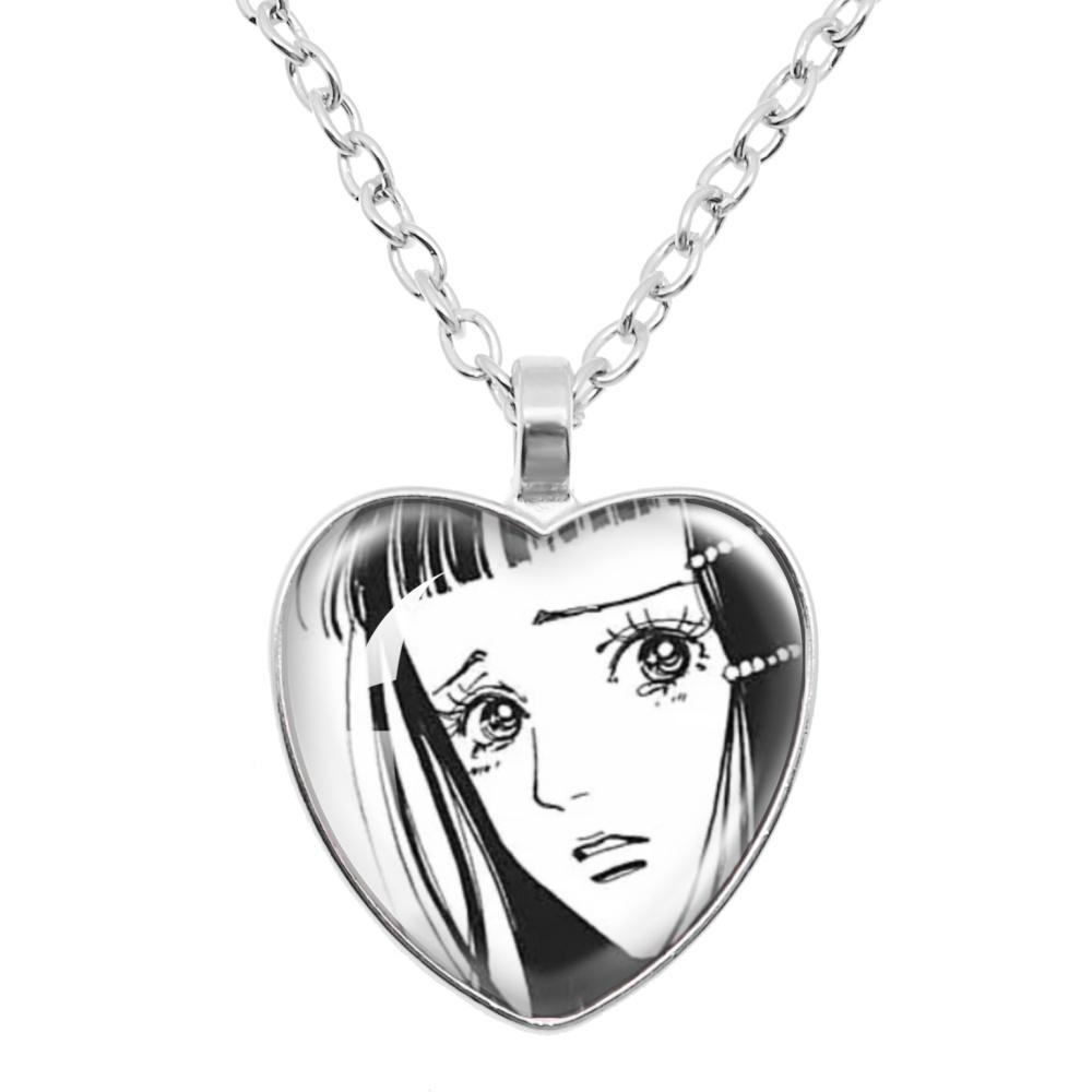 Paradise Kiss Anime Necklace Yukari Hayasaka Miwako Sakurada Glass Heart Shape Pendant Necklace Charm Jewelry Friend Gift