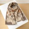 Camellia cashmere scarf women's winter senior sense versatile thickened warm scarf air conditioner shawl