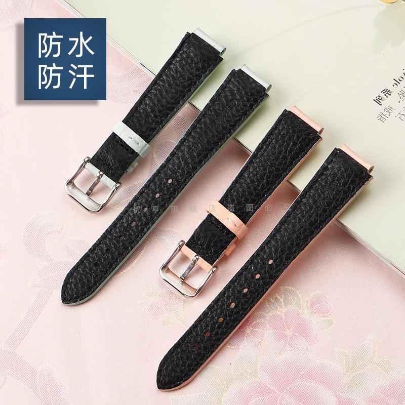 Pulseira de couro genuíno para relógio feminino Casio LTP-2069 LTP-V007 V300 VT01 com pulseira convexa 14mm