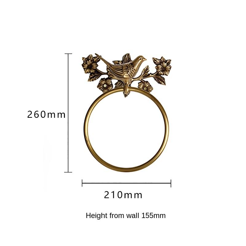 Antique Brass 3pcs Bath Towel Set Bird Towel Ring Carved Toilet Paper Holder Creative Towel Bar Bathroom Accessories WF