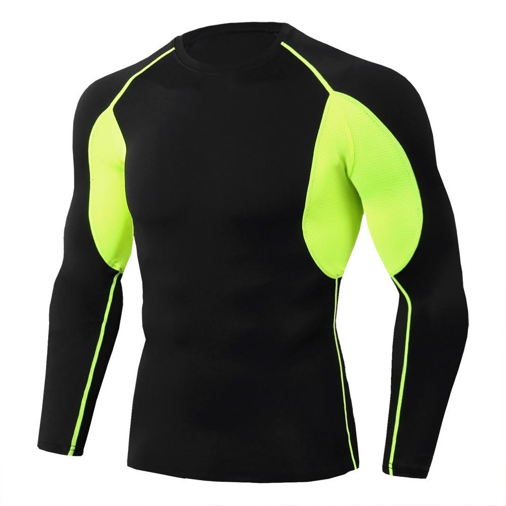 Men's Pro Quick-Dry Crew Neck Long Sleeve Tight-Fit Fitness T-Shirt