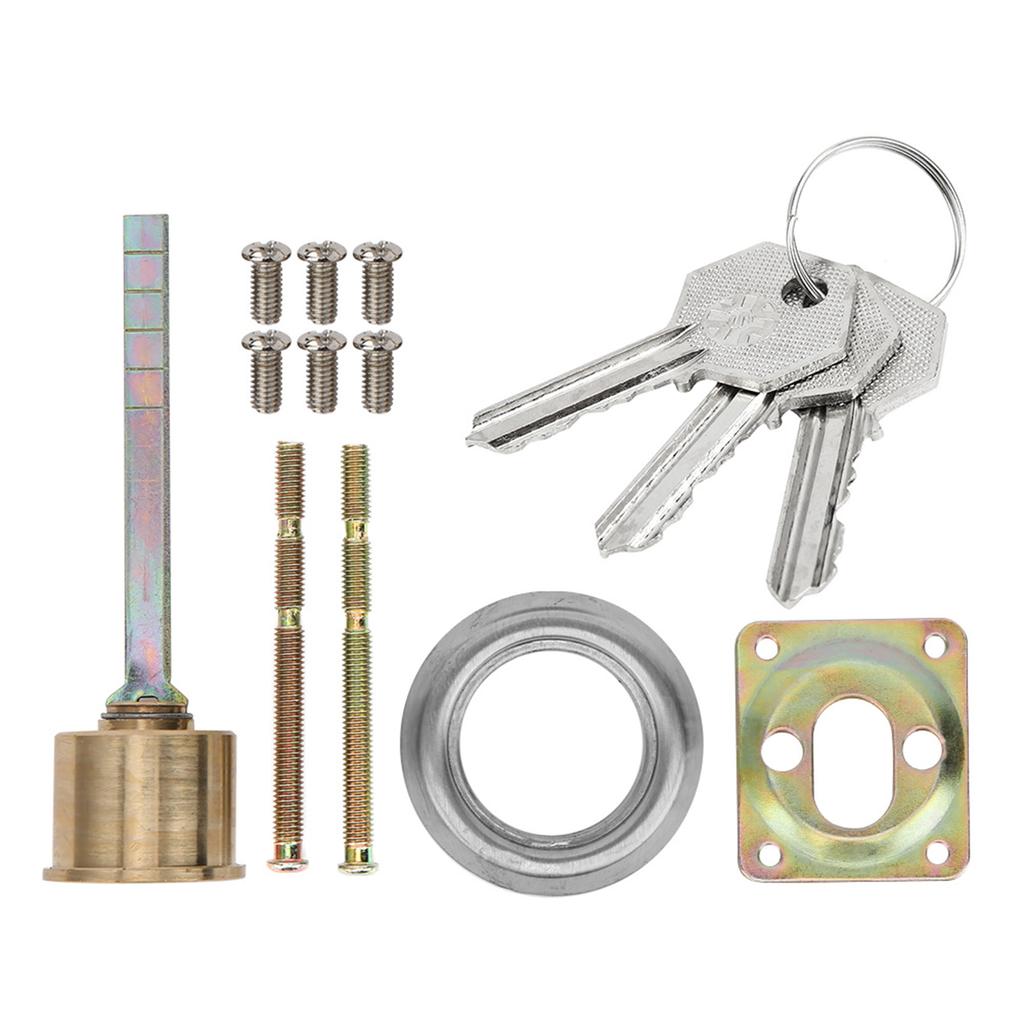 Copper Security Lock Round Anti Theft Interior Door Mechanical Lock Cylinder for Iron Wooden Safety Doors with 3 Keys