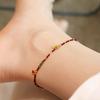 [Heart Lock Dependence] Niche burgundy beaded anklet new Chinese-style small, exquisite and extremely fine light luxury bracelet