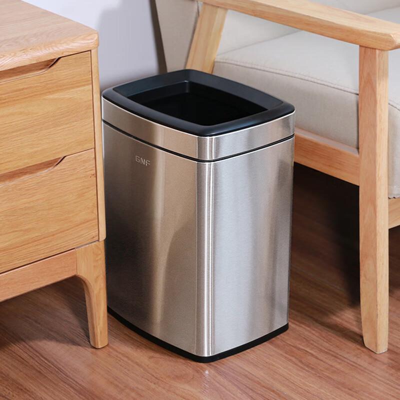 Xuanyong Square Open-Top Stainless Steel Trash Can