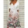 IHUASU Fashion Summer Spring  Short Sleeve V-Neck Casual Dresses