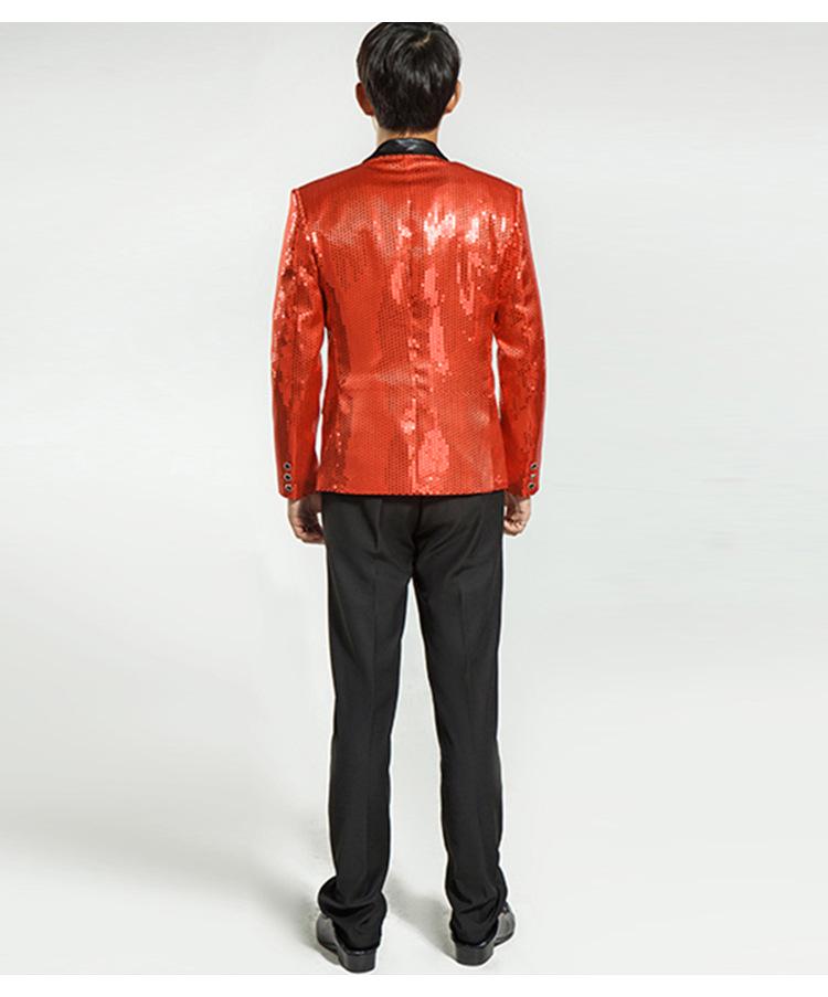 Men's Psy Style Sequin Performance Costume for Emcee, Singer, Choir, or Art Exam