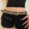 Retro Leopard Print Women's Belts Trend Hip Hop Y2k Girls Pu Leather Girdle Retro Pin Buckle Jeans Dress Accessories Waistband