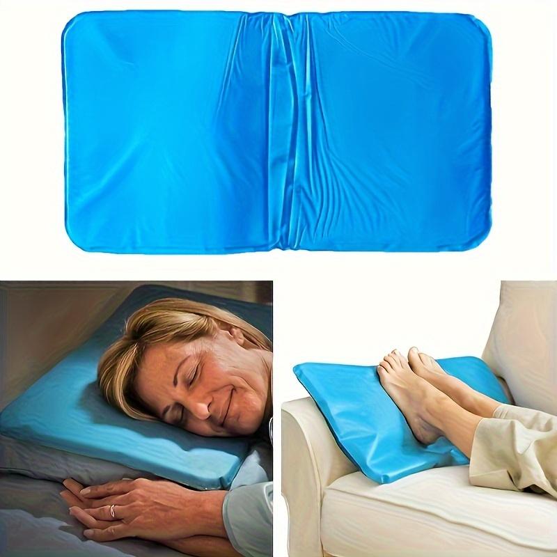 Blue Gel Ice Pack, Portable Muscle Pillow, Summer Cooling Cushion, Hand Washable Fabric Neck Support for Home Bedding, Compact