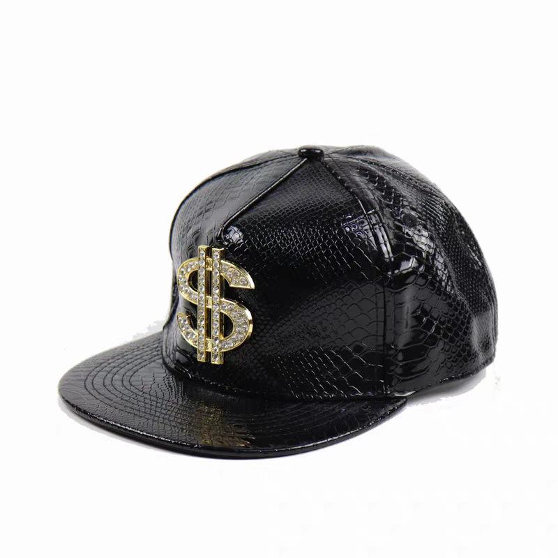 Big Size Crocodile Leatherpattern Baseball Cap Unisex Adjustable Trend Hip Hop Style Cross Skull Flat Brim Duck Tongue Hat