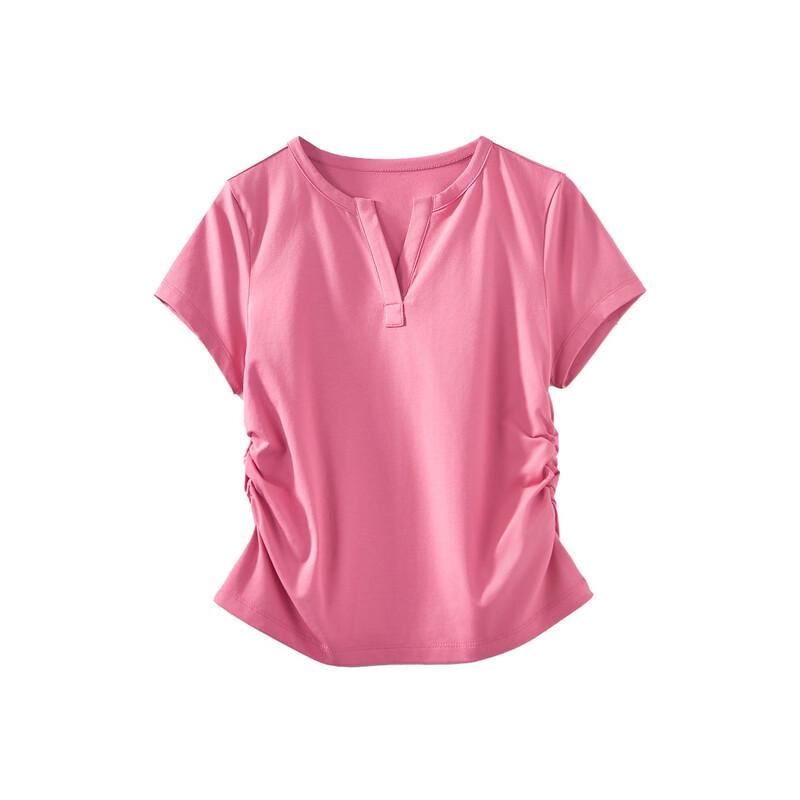 Demana Women's Summer V-Neck Pleated T-Shirt
