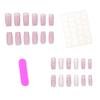 24 Pieces Of Manicure Peach Powder Love White Glossy Valentine'S Day Super Long Square Wearing Nail