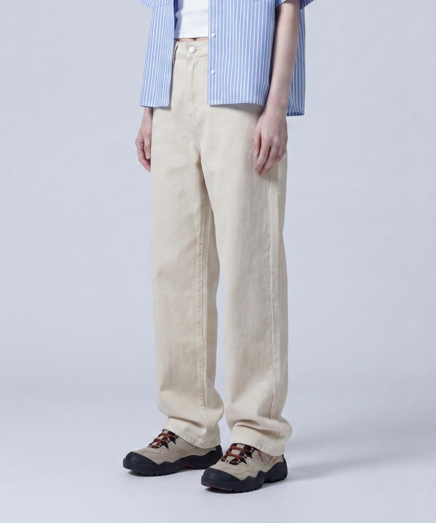 Santokalle Washed Wide Cotton Pants (Oatmeal)