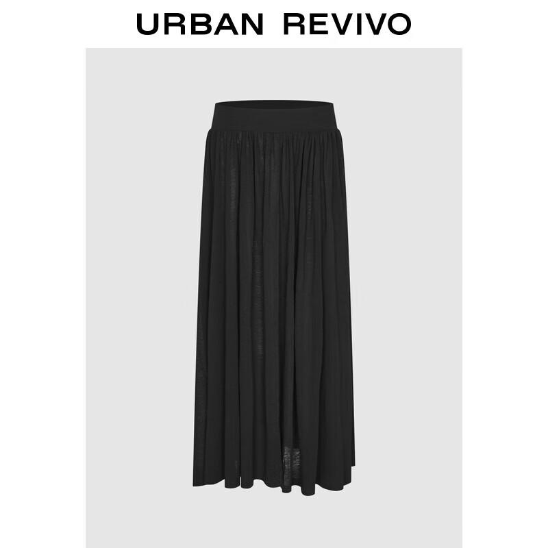 UR 2025 Autumn Women's Drapey Pleated Skirt