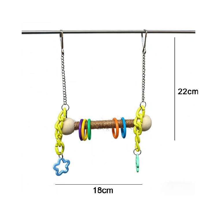Smooth Wooden Bird Swing Stand For Exercise And Play Ideal For Small birdlike Species