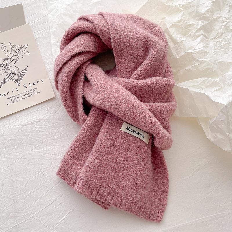 New letter knitted scarf women's winter with wool versatile students warm thickened high-end scarf tide