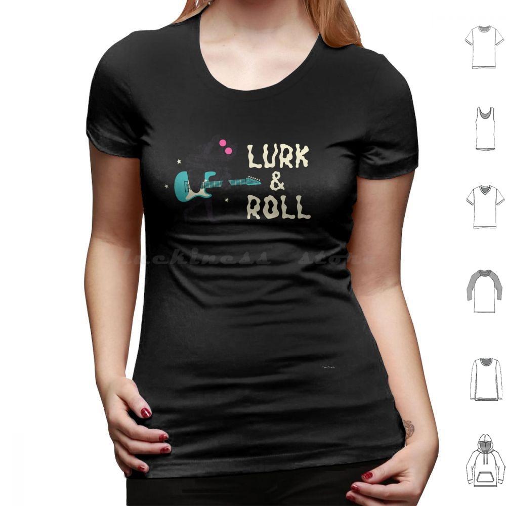 Lurk And Roll T Shirt Cotton Men Women DIY Print Mothman And Roll Moth Cryptid Lurk Paranormal Cryptozoology Music Creature