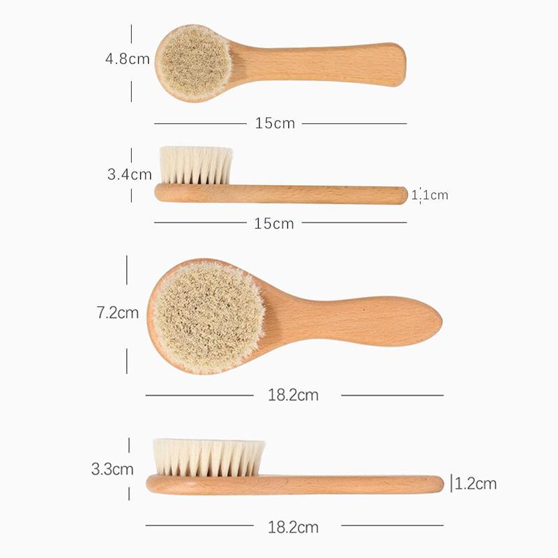 Baby Care Beech Wooden Handle Brush Baby Hbrush Newborn Infant Comb For Head Massager For Baby Shower Pure Natur