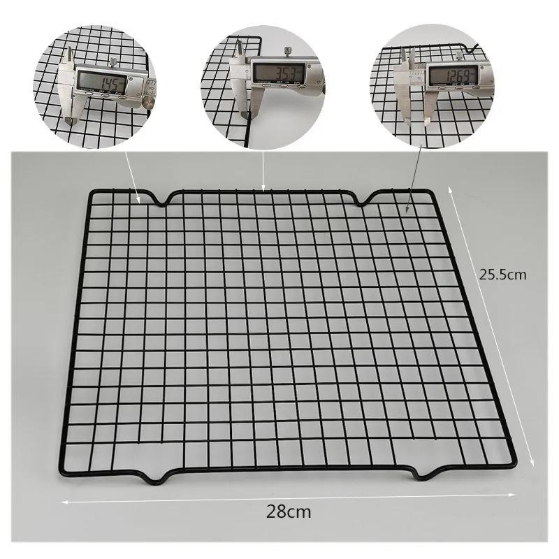 2-in-1 Square Cooling & Baking Rack, Stainless Steel with Black Non-Stick Coating for Cakes, Cookies, Bread, Pastry Baking Tray