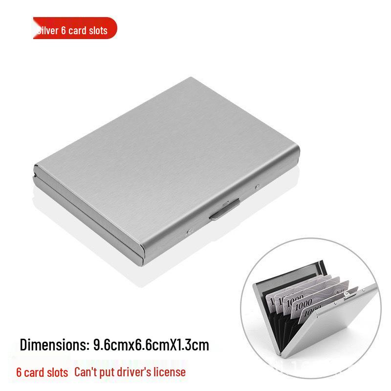 Ultra-Thin Stainless Steel Card Holder: Anti-Skimming, Anti-Demagnetization - Compact Case for Bank and ID Cards