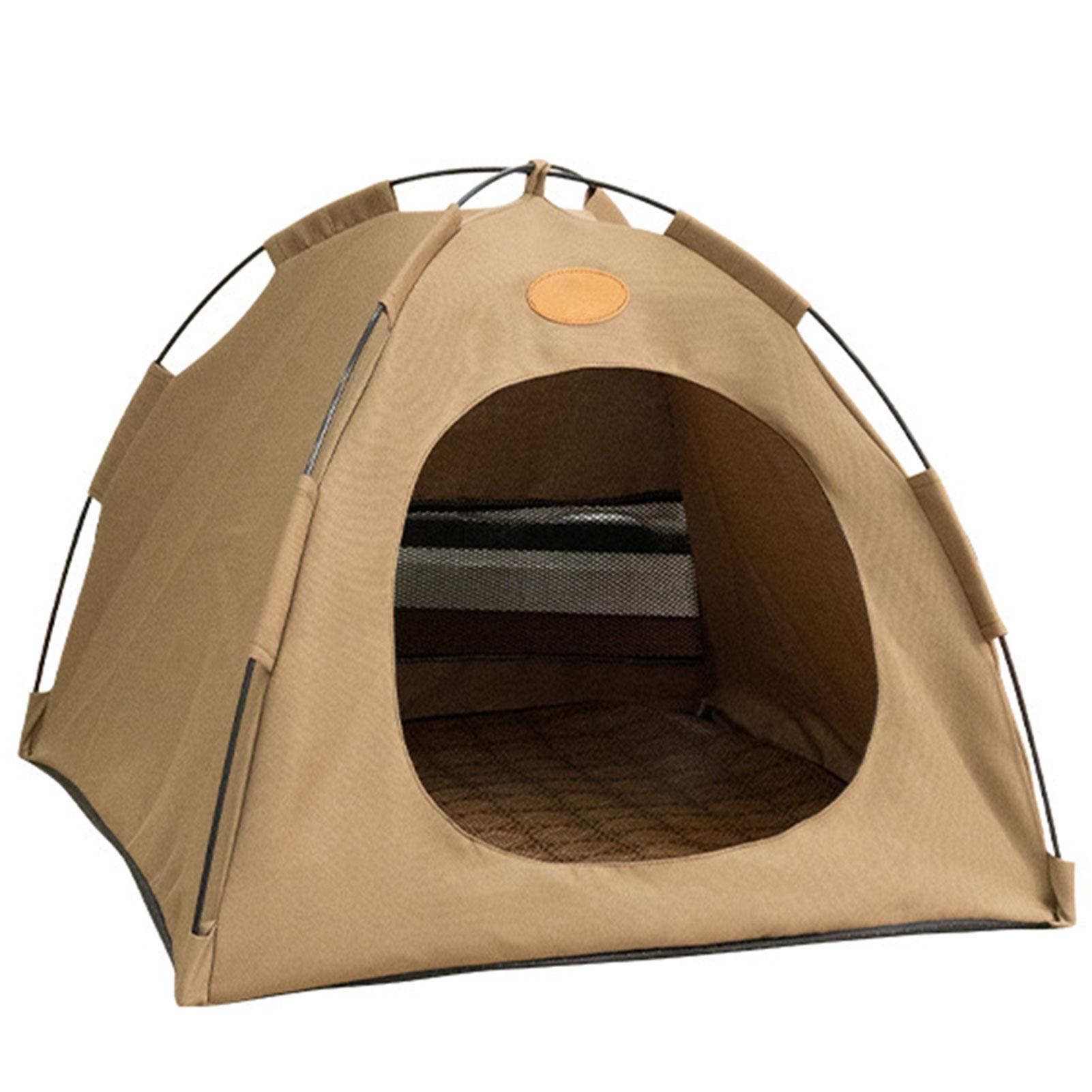 

Pops-Up Pet Tent Portable Breathable Non-Collapsing Cat House Summer Spring Pet House for Indoor Outdoor S кавовий