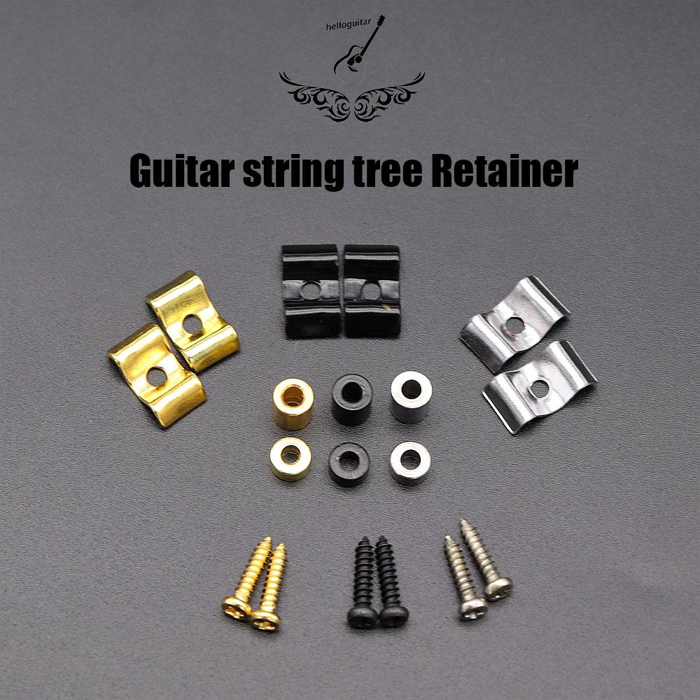 2Set Guitar String Trees String Retainer Guides With Spacer Screw With Strat Tele Style Electric Guitar Bass Parts Replacement