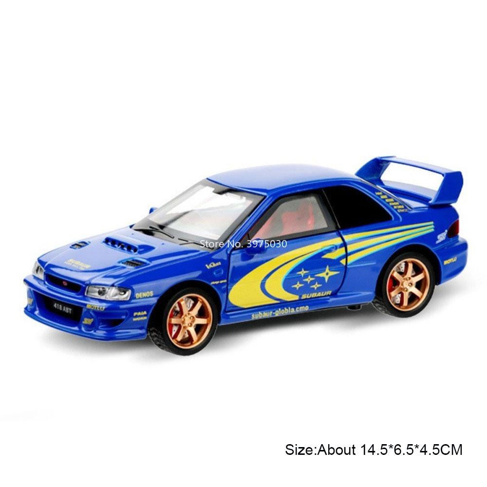 

1:32 Honda NEW TYPER Subaru Impreza Toys Cars Models with Light Music Pull Back Miniature Car 6 Doors Opened Vehicles Home Decor