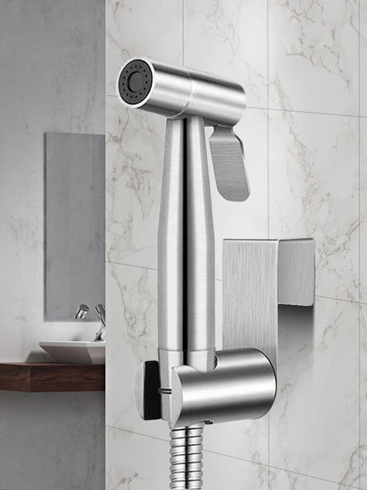 Hand Shower Holder Wear Resist Portable Toilet Sprayer Gun Self Cleaning Bidet Sprayer Set Toilet Stainless Steel Spray Gun Set