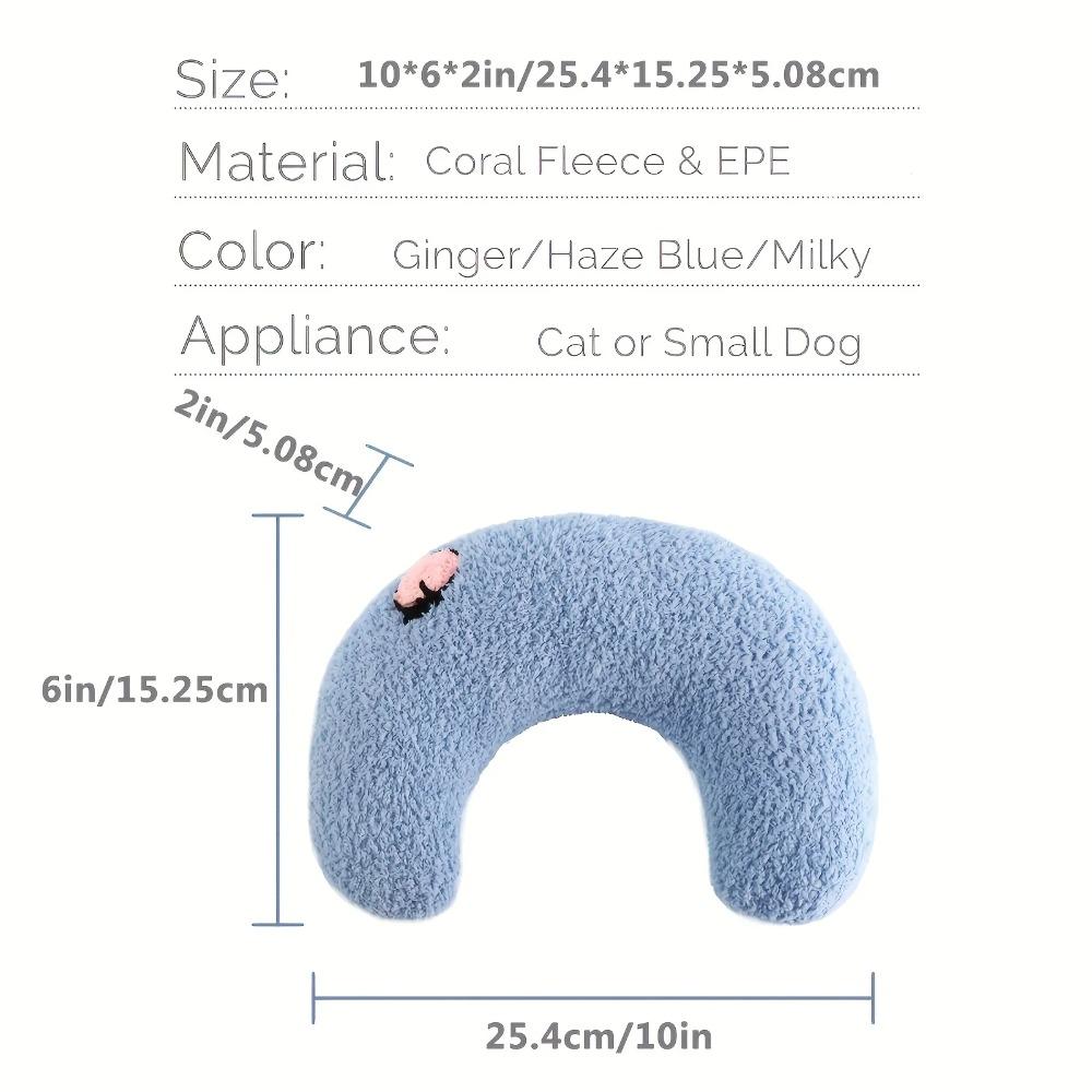 Cat Moon Shaped Pillow, Super Soft Plush Half Donut Pillow, Pet Toy, Cat Sleeping Pillow, Dog Universal Mat, Pet Supplies