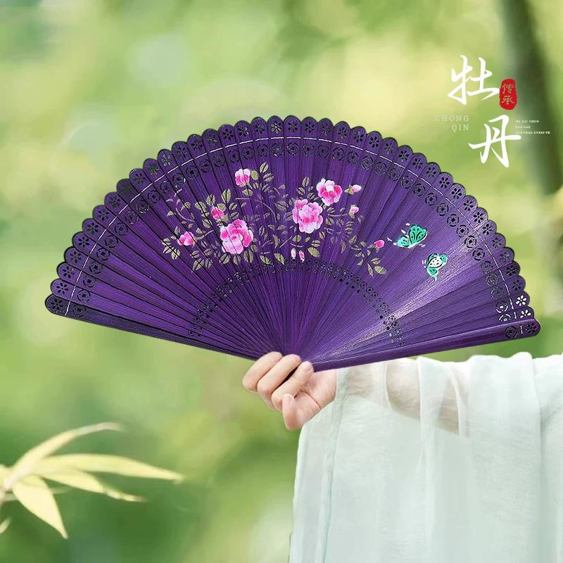 Bamboo Folding Fan, Traditional Style Fan, 2025 New Model, Portable for Home Use, Women's Handheld Dance Fan, Durable for Summer