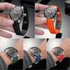 20mm High Quality Curved Fluororubber Strap For Tudor Biwan 39 Dial Black Bay 1958 M79030 Fluororubber Fold Over Clasp Strap