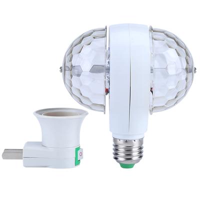 E27 RGB LED Disco Stage Lights Ball Bulb 2?Head Rotating Party Effect Lamp