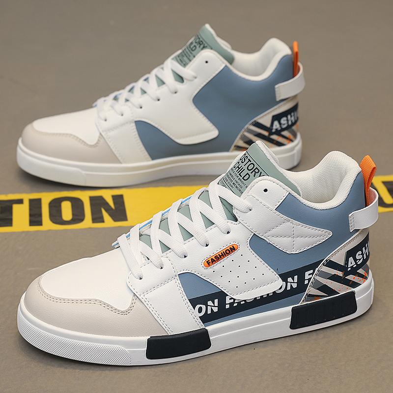 Men Shoes Sneakers High Top Mens Casual Shoes Luxury Breathable Men Walking Shoes Trend Leather Shoes for Men Running Shoes Male Footwear