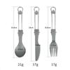 Outdoor Camping Tableware Ti Folding Spoon Fork and Knife Set for Outdoor Climbing Hiking Adventure