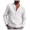 Men's Long Sleeve V-Neck Casual Beach Linen Shirt (2023)