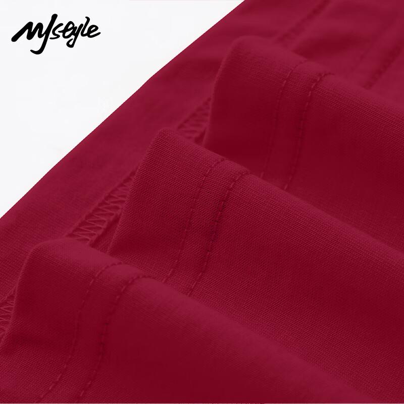 MJ STYLE Women's Red Cotton T-Shirt