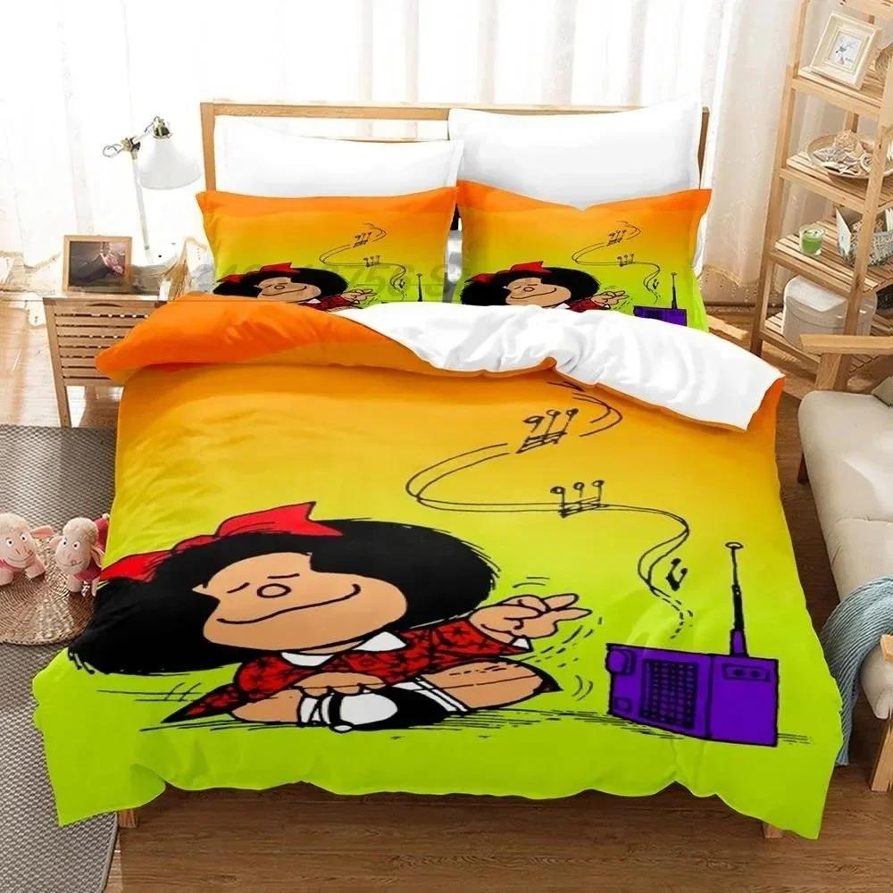 3D Pinting Anime Mafalda Printed Bed Set Duvet Cover Pillowcase Bedding Set Bed Linen Sheet Quilt Cover Full Queen King Size