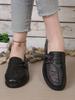 Women's Soft Sole Loafers: Comfortable, Non-Slip, Lightweight Slip-On Leather Shoes for Middle-Aged & Elderly
