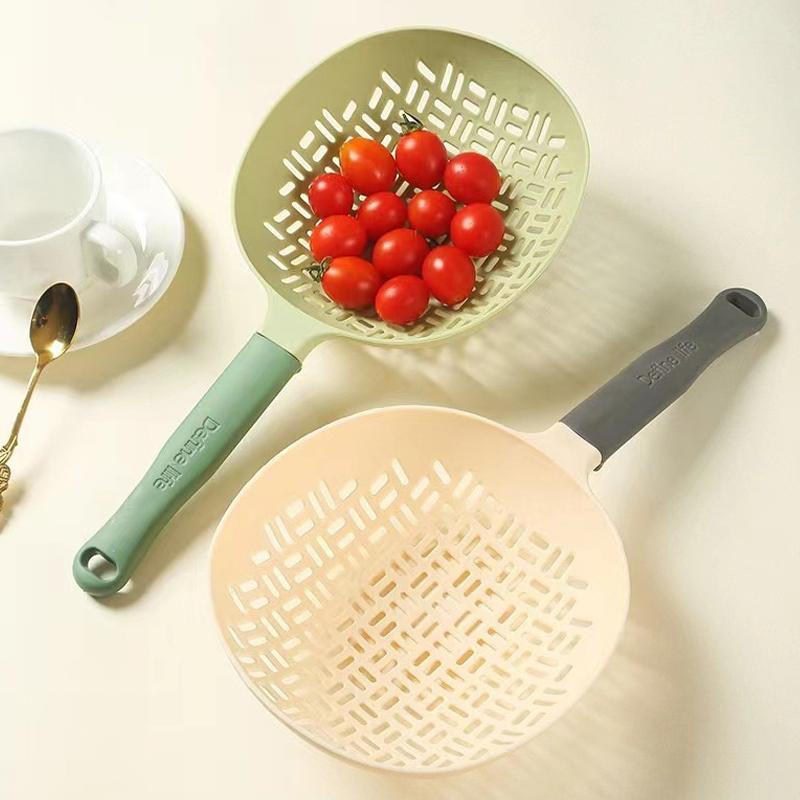 Heat-Resistant Food-Grade Noodle Colander With Efficient Hole Design Plastic Vegetable Strainer For Dumpling Wonton+