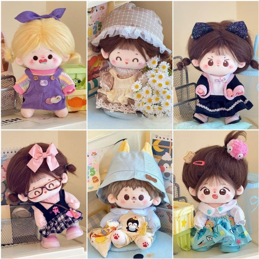 Cotton Material Doll Clothes Multicolor Miniature Dress House Accessories Doll Cap  Changing Game