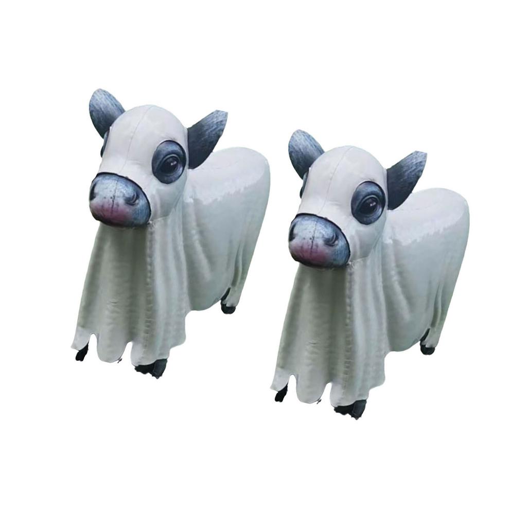 Halloween Ghost Figurines Centerpieces Spooky Resin Cow Ghost Statue Garden Decor Halloween Decorations for Porch Lawn
