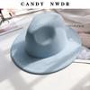 New autumn and winter woolen hats for men and women, couple's hats, wide-brimmed straight-edge hats, fashionable and versatile jazz hats