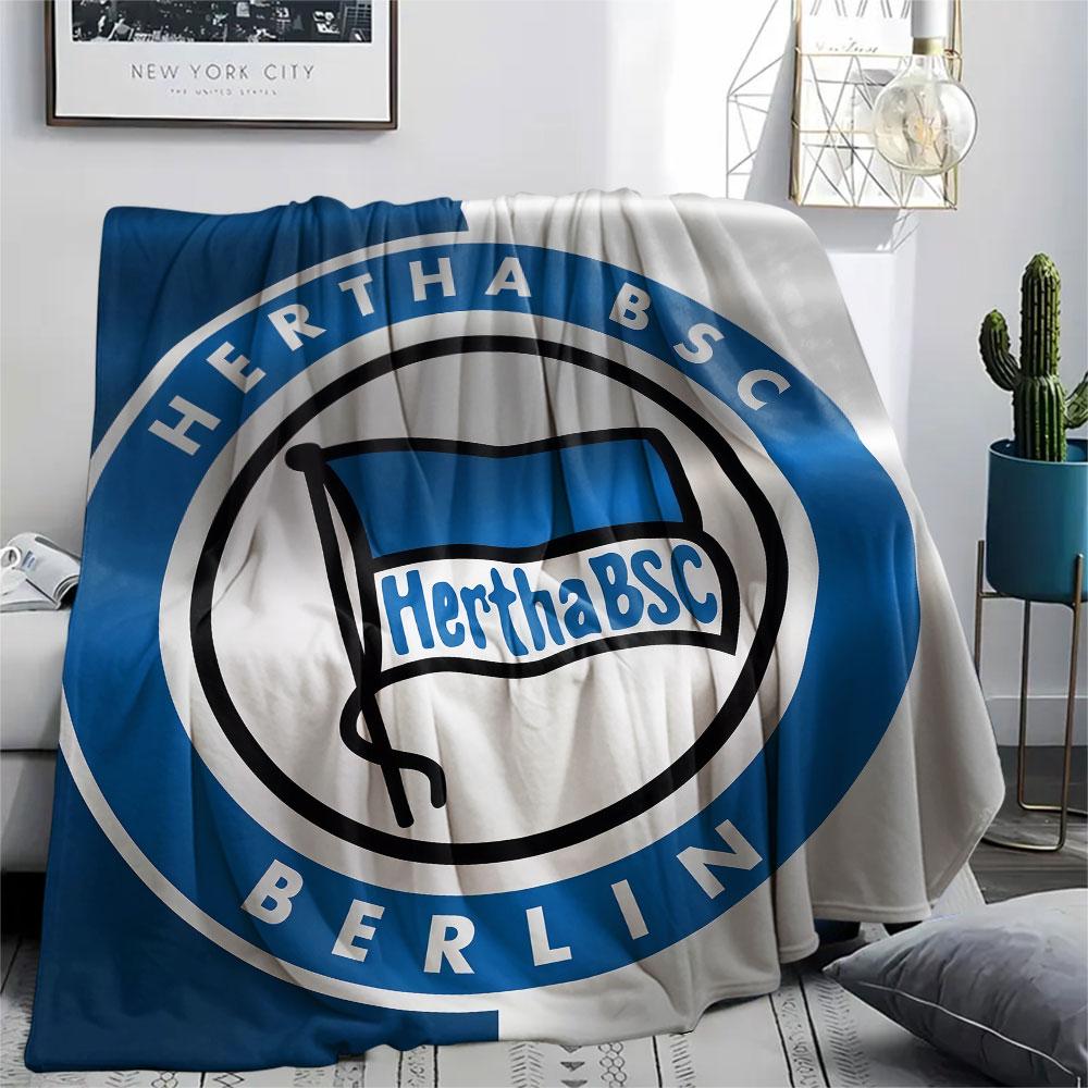 1PC Hertha BSC Patterned Flannel Blanket Suitable For All Seasons for Home Decor Warmth and Comfort Gifts Holiday Present