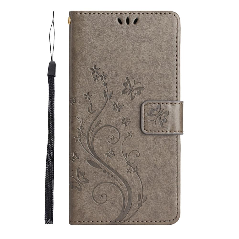 For Oppo Reno14 F 5G Leather Wallet Case Butterfly Flower Imprinted Phone Cover with Strap