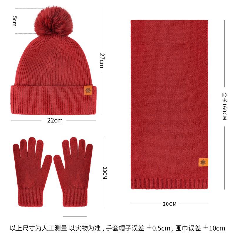 Womens Winter Warm Knit Hat Scarf Glove Set Alpaca Blend Thick Lined Ear Protection Accessory Cold Weather