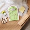 Novelty Glows In The Dark Window Dollhouse Home Decorations Mini Funny Fairy Elf Door Creative Wooden Mouse Hole Nursery Decor