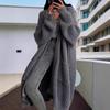 Cardigan a Maglia di Media Lunghezza da Donna - Cappotto Maglione Casual per Primavera/Autunno - Manica Lunga Ampia, Stile Versatile