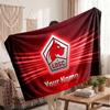 LOSC Lille FC Personalized Fleece Blanket With Football Logo, Custom Name Text Soft Warm Home Throw Blanket